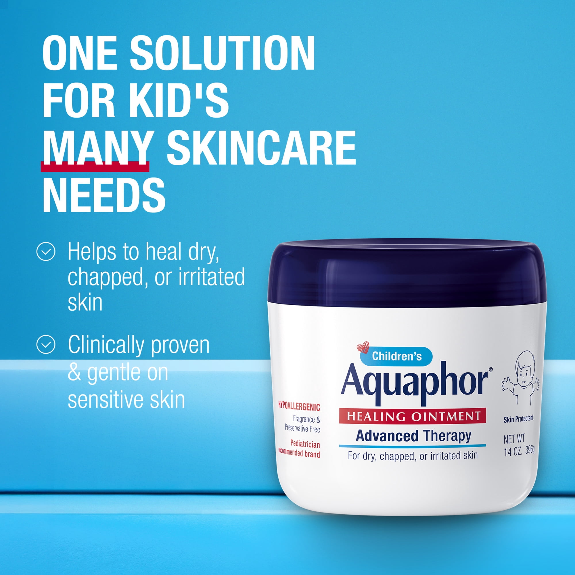 Aquaphor Children's Healing Ointment for Dry, Chapped or Irritated Skin, Hypoallergenic, 14 oz