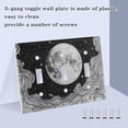 thumbnail image 3 of Yayeee Toggle Light Switch Wall Plate 2-Gang 4.56"x4.48" Decorative Outlet Cover, Black Moon, 3 of 7