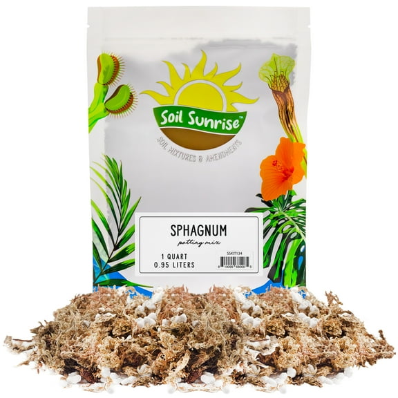 Sphagnum Moss Potting Mix (1 Quart); for Carnivorous Plants: Blend of Dried Moss with Perlite
