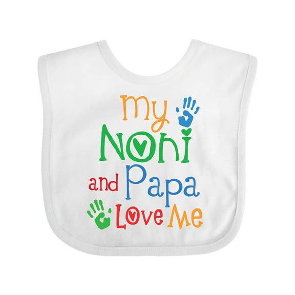Inktastic Noni and Papa Love Me Boys or Girls Baby Bib