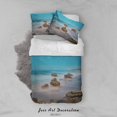 thumbnail image 2 of 3D Blue Sea Rock Scenery Juego de Funda de edredón Juego de Funda de edredón Fundas de almohada, 2 of 3
