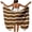 Coffee, variant on Plus Size Coverups for Women Side Slit Striped Beach Cover-Up Lace Up Chiffon Dress Cover-Up