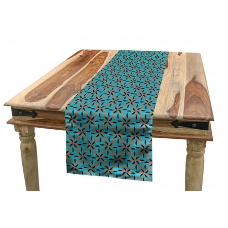 

Geometric Table Runner Soft Background and Floral Arrangement Blooming Nature Spring Season Dining Room Kitchen Rectangular Runner 3 Sizes by Ambesonne