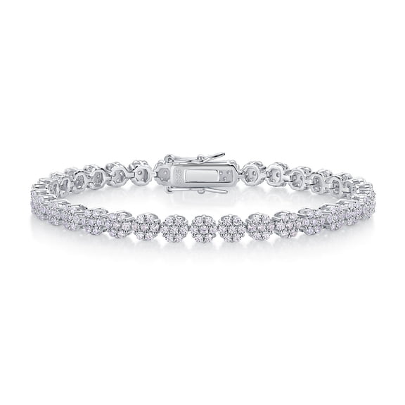 Moissanite Tennis Bracelets for Women D Color VVS1 Silver Diamond Bracelet 925 Sterling Silver Tennis Bracelets for Women 6.5-7.5 Inch