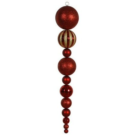 Vickerman 55" Red Shiny/Matte Ball Finial Ornament