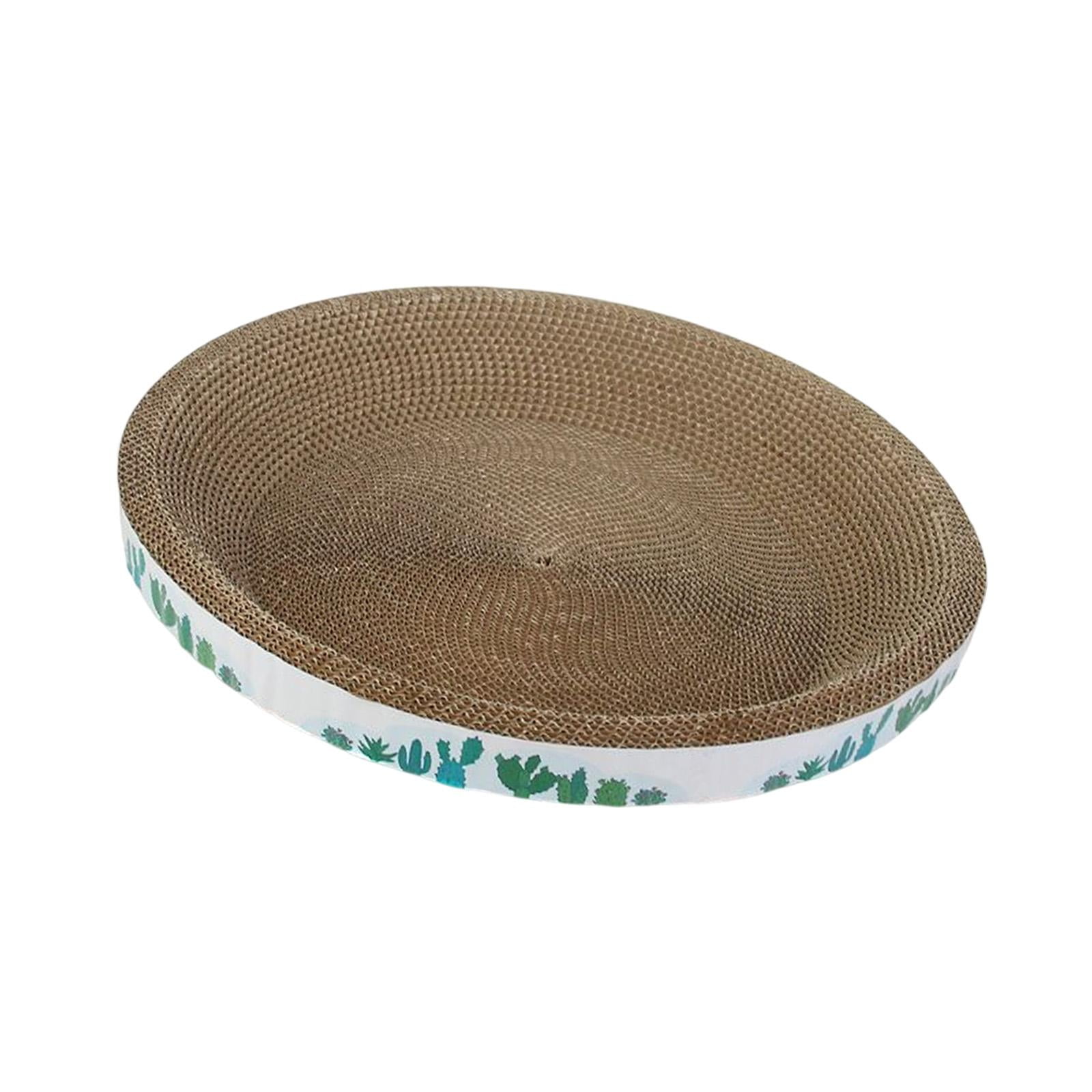 Cat Scratch Pad,Cat Scratch Pad Sleeping Bed Scratcher Bowl Nest,Cat Scratcher Cardboard Lounge Bed House Mat,Cat Scratching Board Prevents Furniture Damage,Soft Comfortable round cactus 43cm