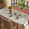 thumbnail image 3 of Floral Leaves Table Cloths for 4 Foot Rectangle Tables, Summer Botanical Weeping Watercolor Vintage Patio Waterproof Elastic Fitted Tablecloths, Washable Rectangular Table Cover for Camping, 3 of 8