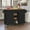 Black, variant on CBJCBJ 51.7" Rolling Kitchen Island Foldable, Adjustable Shelf & 2 Storage Doors - Mobile Kitchen Cart, Breakfast Bar with Storage (Black)