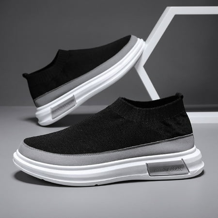 

NECHOLOGY Trendy Shoes for Men Casual Men Thick Sole Breathable Casual Shoes Breathable Non Slip Shoes Men Casual Wide Black 10