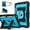 Black+Blue, variant on Case for Apple iPad (A16) 11th Generation 11-inch 2025 (A3354/A3355/A3356) Heavy Duty Shockproof Hard Cover w Kickstand & Shoulder Strap