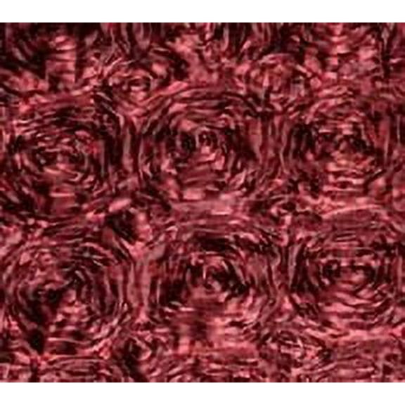 Burgandy Rosette Satin Fabric 50 inches wide by the yard