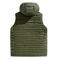 thumbnail image 4 of Zedker Men's Hooded Puffer Vest Winter Thermal Full Zip Sleeveless Down Jacket Causal Solid Color Warm Outerwear with Pockets Green XXL, 4 of 7