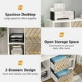 thumbnail image 5 of 2 Drawer Wood File Cabinet Letter Size, Large Mobile Lateral Filing Cabinet Printer Stand with Storage Shelves and Wheels for Home Office, 5 of 7