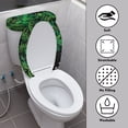 thumbnail image 3 of HELLHERO Elastic Fabric Toilet Seat Covers Set for Hotel, Adjustable Washable Machine Washable, Stays in Place, 17"x21", Gift Snowman Joy, 3 of 7