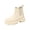 Beige, variant on Women's Chunky Platform Chelsea Boots Lug Sole Slip‑On Ankle Booties Round Toe Waterproof Fall Winter Short Boots Beige
