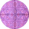 thumbnail image 1 of Ahgly Company Indoor Round Oriental Purple Traditional Area Rugs, 5' Round, 1 of 4