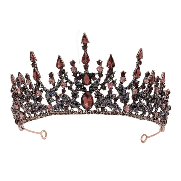 Tiaras barrocas, coronas, accesorios de joyería para mujer, ideales para Halloween y cosplay. Púrpura