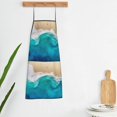 thumbnail image 5 of Naloa 1Pack Adjustable Bib Apron Waterdrop Resistant Cooking Kitchen Aprons for Women Men Chef, Beach Print, 5 of 5
