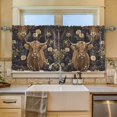 thumbnail image 2 of Yayeee Kitchen Curtains Tier Set of 2 Light Filtering 57"x24" Over Sink Window Panels, Cows and Flowers, 2 of 7