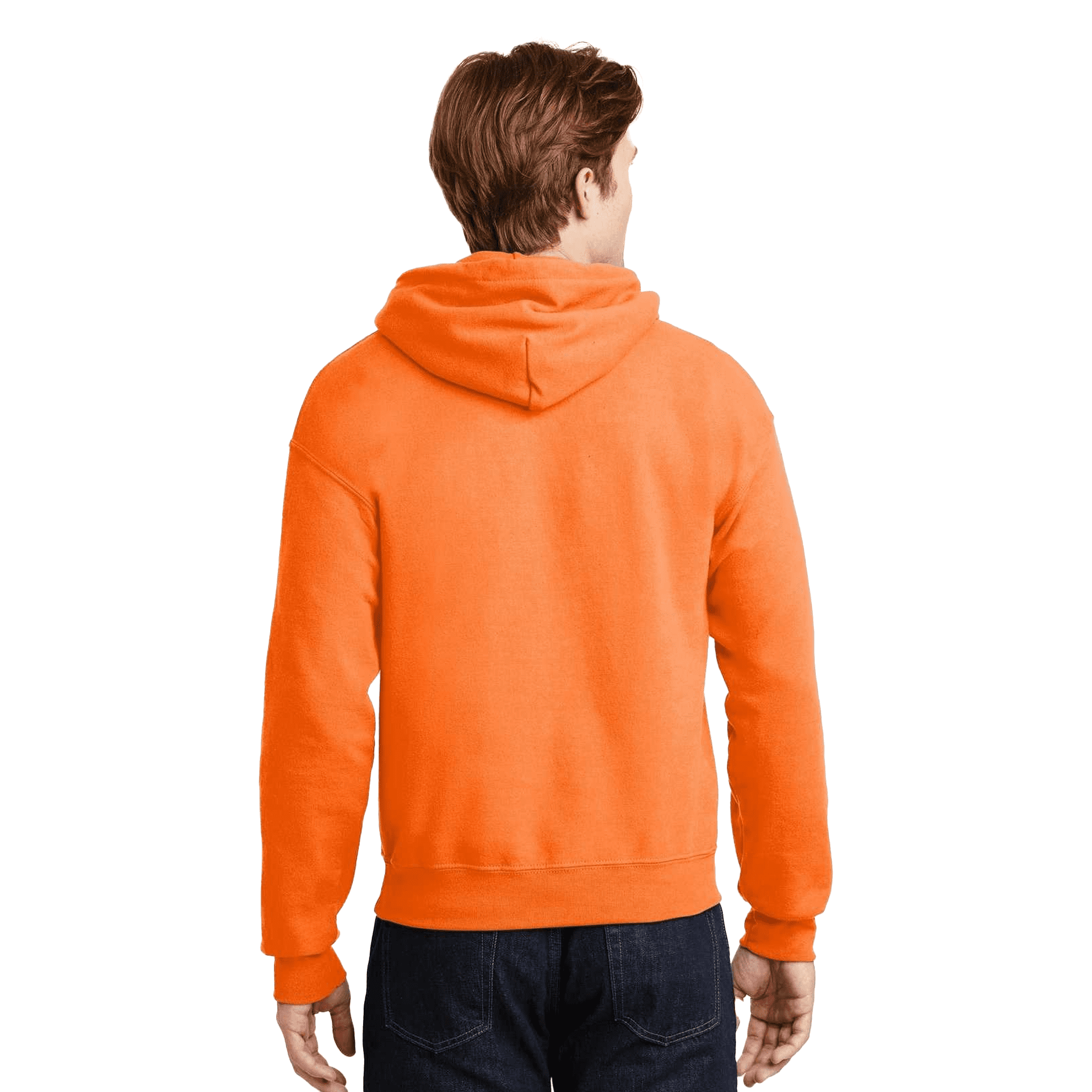 Gildan High Visibility Safety Hoodie with Pockets, Size-2XL, 8 oz | Men's Hi Vis 50/50 Cotton/Poly Work Reflective Orange Pullover Hooded Sweatshirt