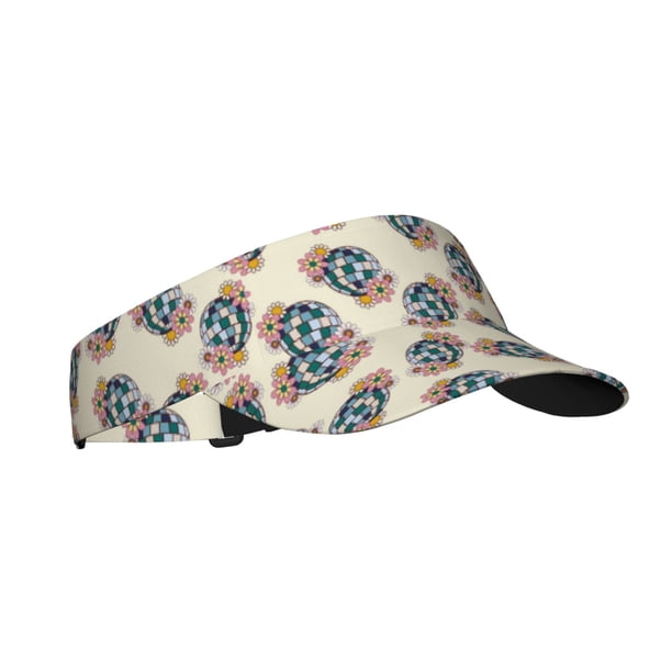 Fotbe 70s Disco Ball Visera Deportiva con Diseño, Gorra Abierta Ajustable de Algodón para Mujer y Hombre