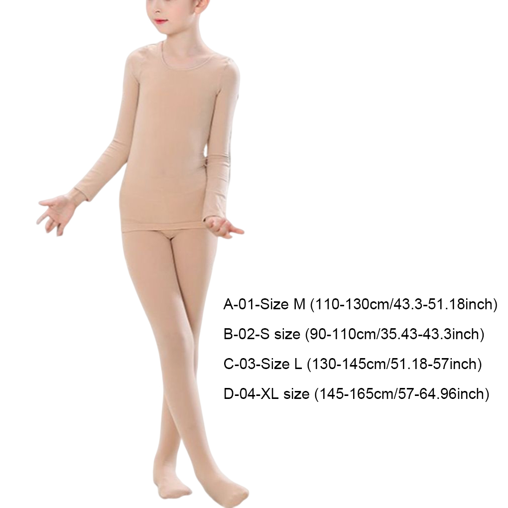 Ensemble Thermique Fille - Top Manches Longues + Leggings - Danse, Fitness, Polyester-élasthanne - Taille 3-4 à 15-16 Ans - 11