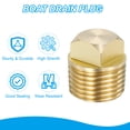 thumbnail image 4 of Uxcell 1/2 Inch NPT Boat Drain Plug, Tapones de drenaje de latón sólido para kayak, se adapta a la mayoría de los barcos, tono dorado 3 piezas, 4 of 7