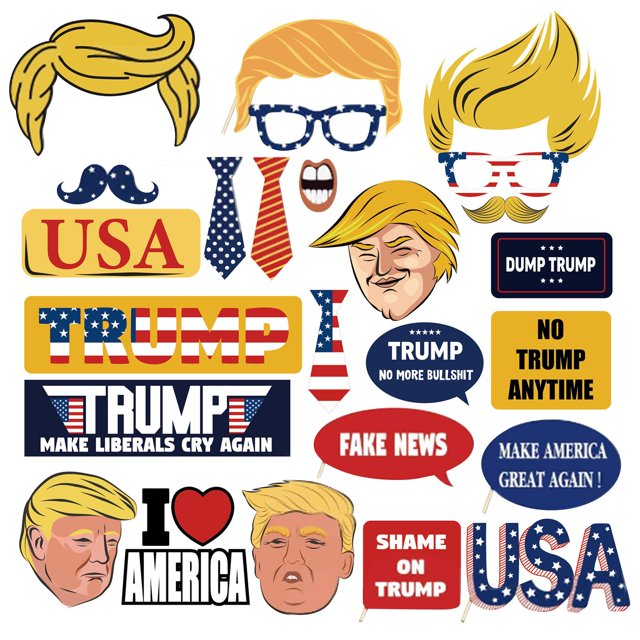 25 Pieces US Election Party Theme Birthday Photo Props