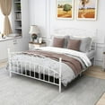 thumbnail image 2 of Wulawindy Iron Frame Bed White,Double Bed Easy To Assemble,Retro Design 83.86x 59.84x46.26 Inches, 2 of 4