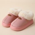 thumbnail image 3 of Winter Slipper Boots for Women Memory Foam Comfy Soft Sole Suede Plush Platform House Shoes Slip on Indoor Home Casual Walking Shoes Pink Size 5.5, 3 of 6