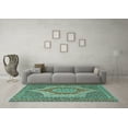 thumbnail image 3 of Ahgly Company Machine Washable Indoor Round Persian Turquoise Blue Traditional Area Rugs, 3' Round, 3 of 4
