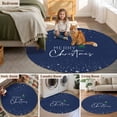 thumbnail image 5 of Round Rugs 3.3Ft, Navy Blue Christmas Round Area Rug Washable Indoor Throw Carpet, Xmas Tree Snowflake Soft Non Slip Circle Rug for Laundry Room Patio Home Decor Aesthetic, 5 of 8