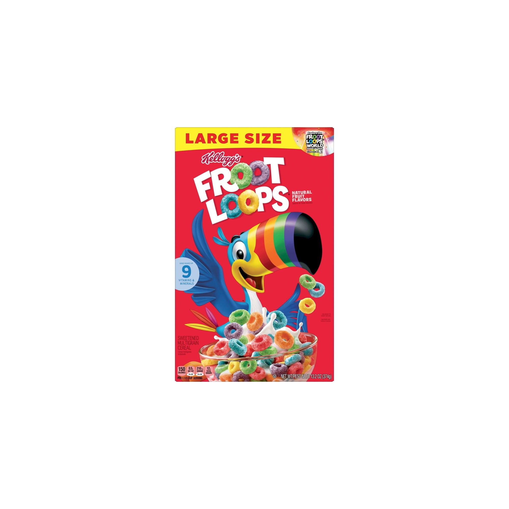 Kellogg's Froot Loops Breakfast Cereal, 13.2 oz Box (Pack of 60)