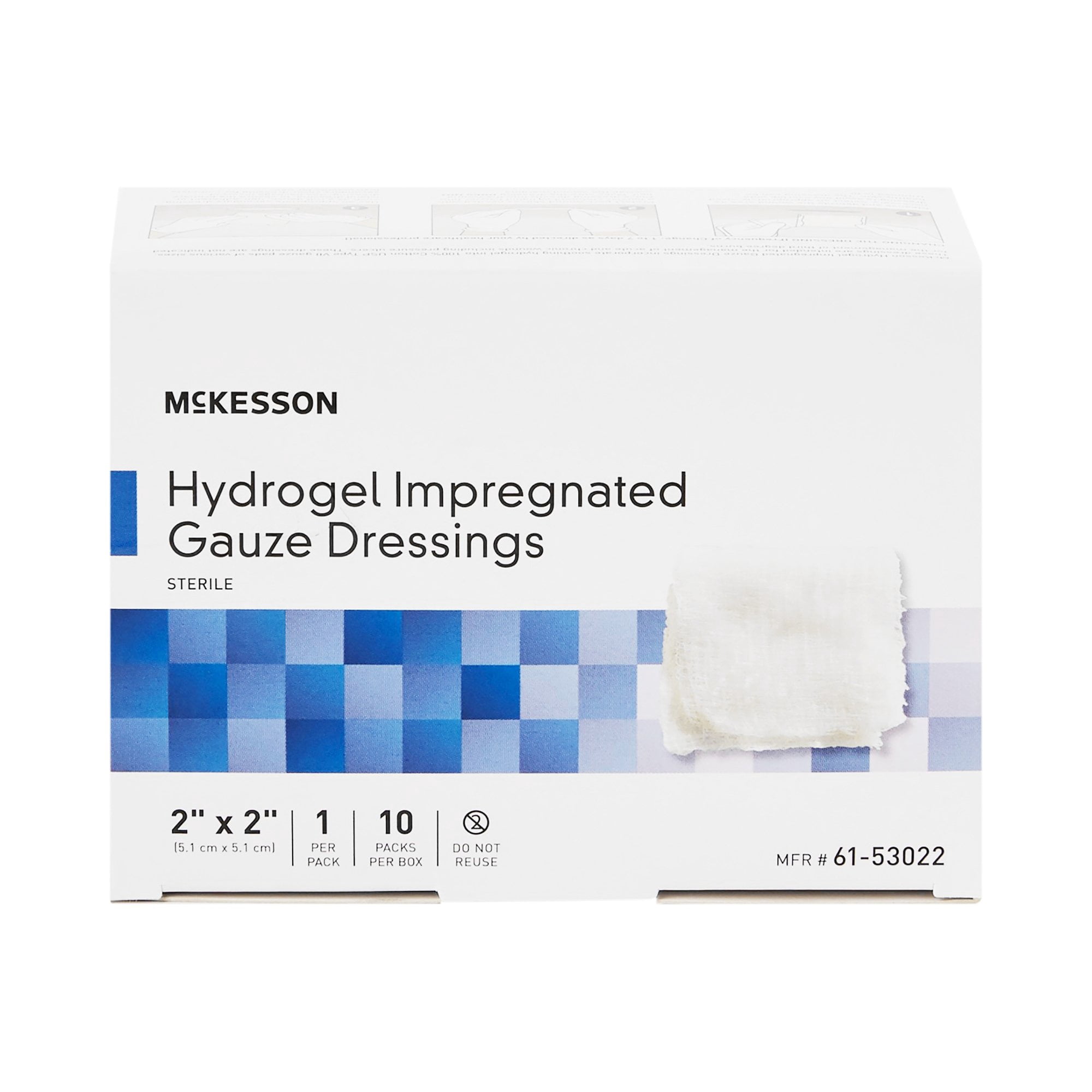 McKesson Hydrogel Impregnated Gauze Dressing - Sterile Bandage, 2 in x 2 in, 10 Count, 4 Packs, 40 Total