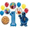 Sesame Street Party Supplies 1st Birthday Cookie Monster and Friends Balloon Bouquet