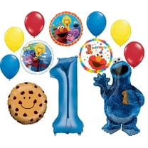 Sesame Street Party Supplies 1st Birthday Cookie Monster and Friends Balloon Bouquet