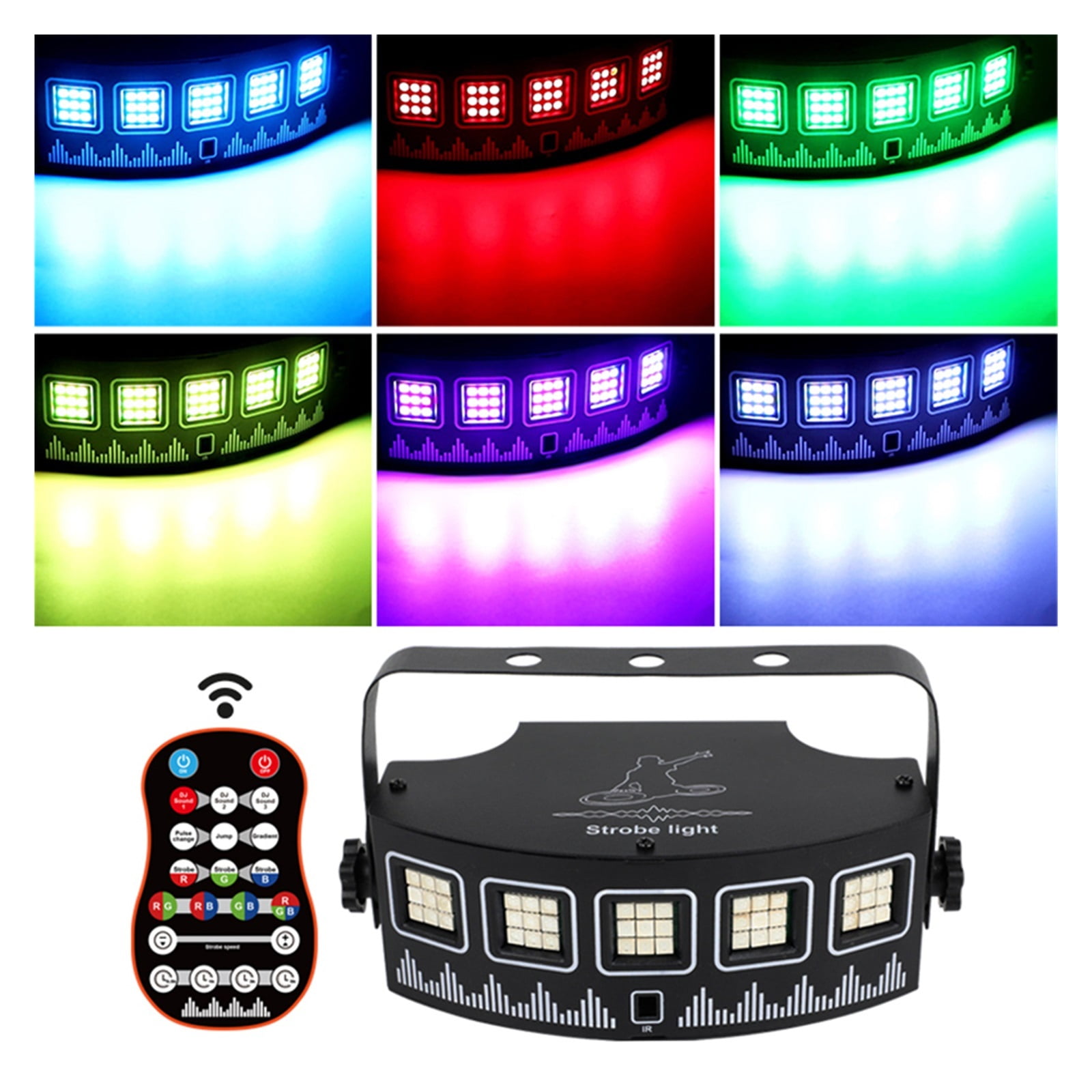 USB DJ Strobe Light With Remote For Disco Party Holiday Xmas Music Club Bar Dance Sound Activated Flash LED RGB Stage Lighting