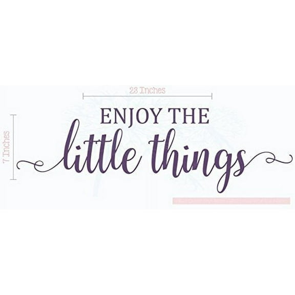 Enjoy The Little Things Vinyl Lettering Stickers Wall Decals Baby Nursery Room Decor Quote, 23 X 7 , Plum