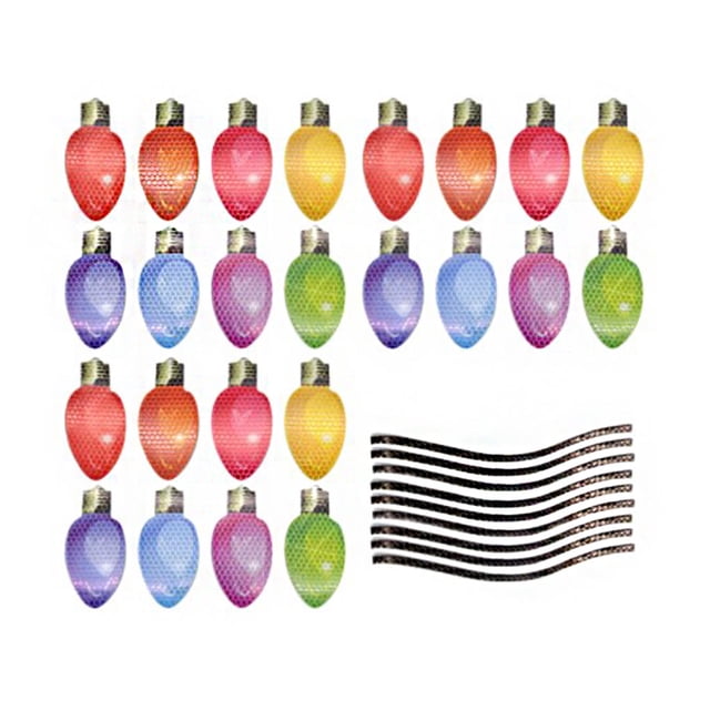 Car Sticker Adhesion Refrigerator Decorations Self-adhesive Decal Auto Decor Light Bulb Pattern Free Combination Vehicle Paster 24 Bulbs/9 Cables