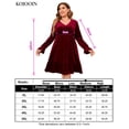 thumbnail image 7 of HA-EMORE Women's Plus Size Wrap V Neck Velvet Dress Swing Dress Long Sleeve Party Dress, 7 of 7