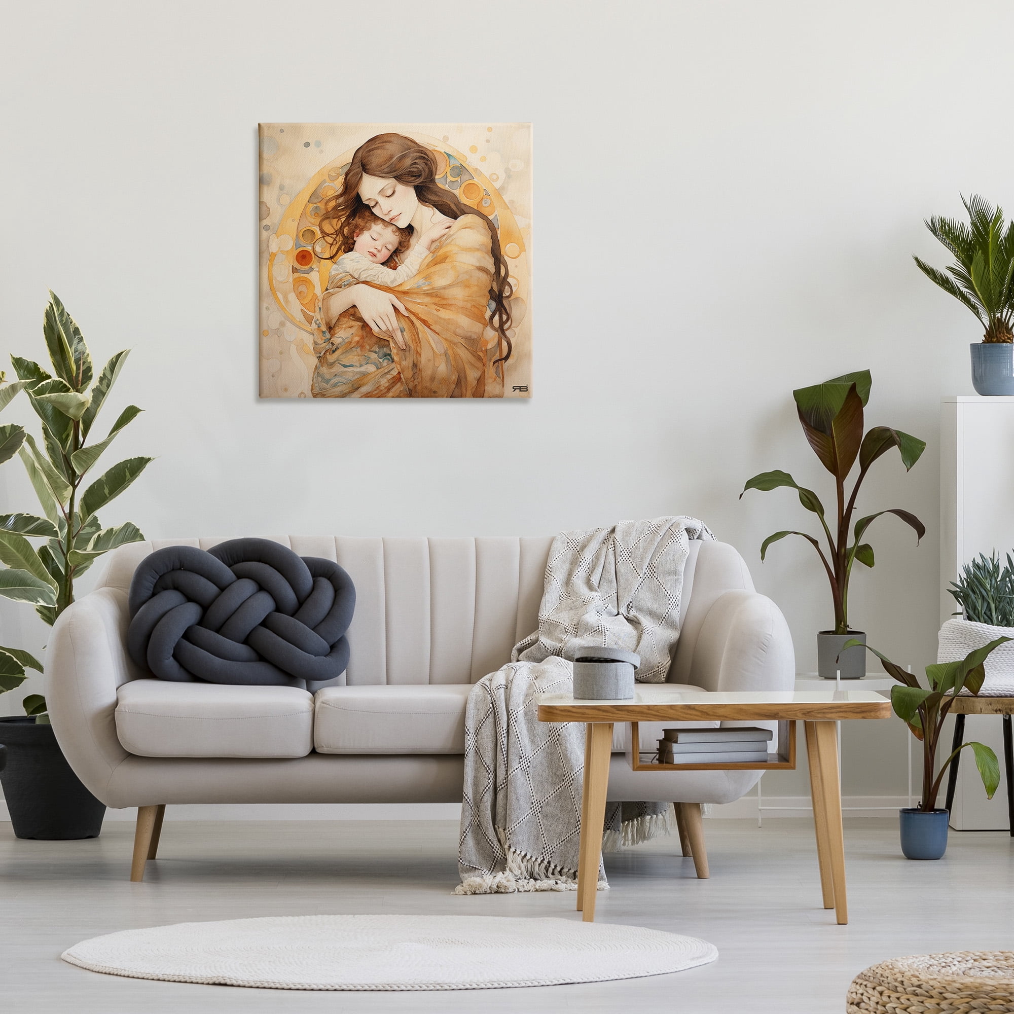 Stupell Industries Traditional Mother & Child Abstract Painting Gallery Wrapped Canvas Art Print Wall Art, 30 x 30