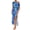Blue, variant on Women's One Shoulder Printed Dress with Slit Tied Asymmetrical and Ruffled Design Made with 100% Polyester Fabric