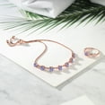 thumbnail image 3 of Gem Stone King 3.27 Ct Round Blue Tanzanite 18K Rose Gold Plated Silver Ring and Bracelet Jewelry Set (Size 6), 3 of 3