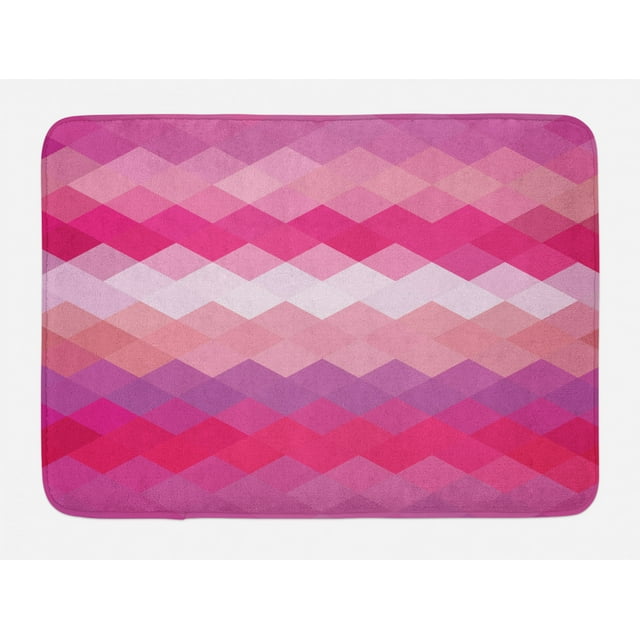 Hot Pink Bath Mat, Classical Simple Modern Design with Vibrant Colored