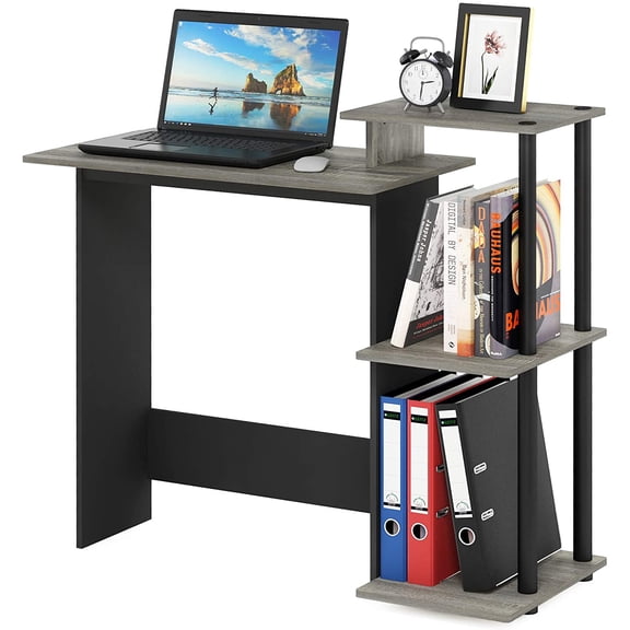 XIULIN EFFICIENT Desk, Gaming Desk, with 3 Open Side Shelves, Laptop Notebook Computer Desk,Office Desk for Home Office, Study Room, Dorm, French Oak