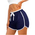 thumbnail image 3 of OSFVNOXV 3 Pack Sleep Shorts Women Elastic Waist Solid Color Drawstring Athletic Casual Loose Yoga Lounge Shorts Mothers Birthday Gifts, 3 of 4
