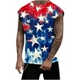 thumbnail image 2 of 4th of July Tank American Flag Tanks Patriotic Top Patriotic Tanks for Men Red White and Blue Tank Tops for Men Casual Fashion Printing Pullover Sleeveless Round Neck Sports Tank, 2 of 5