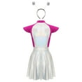 thumbnail image 4 of LiiYii Ensemble de Costume d'Astronaute pour Femmes, Robe Évasée à Manches Courtes avec Cheveux Rose Vif TTG, 4 of 8
