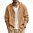 thumbnail image 6 of Mens Cotton Linen Long Sleeve Button Down Shirts with Pockets Casual Shirts Fashion Hoodies, 6 of 20