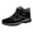 Black, variant on Mans Plush Lined Outdoor Boots with Adjustable Strap Warm Platform Winter Ankle Booties Cozy Cold Weather Snowy Days Casual Hiking Shoes Black Size 8